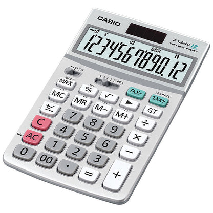 Casio Desktop Calculator, 12 Digit, Solar and Battery Power, Grey