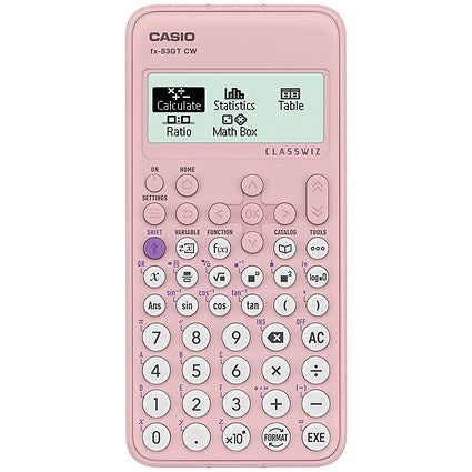 Casio Classwiz Scientific Calculator, Battery Powered, Pink