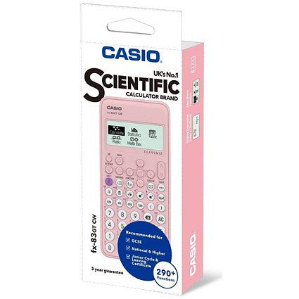 Casio Classwiz Scientific Calculator, Battery Powered, Pink