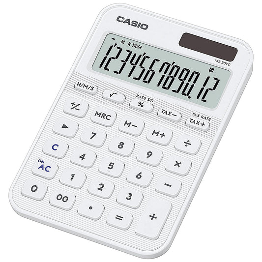 Casio MS-20YC Mini Desk Calculator White MS-20YC-WE-W-EP Easy2Order : CS62126