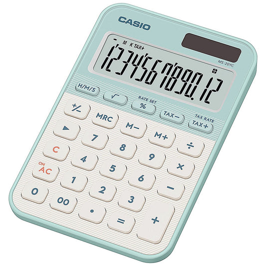 Casio MS-20YC Mini Desk Calculator Light Green MS-20YC-LG-W-EP Easy2Order : CS62128