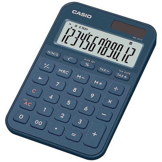 Casio MS-20YC Mini Desk Calculator Navy Blue MS-20YC-NY-W-EP Easy2Order : CS62129