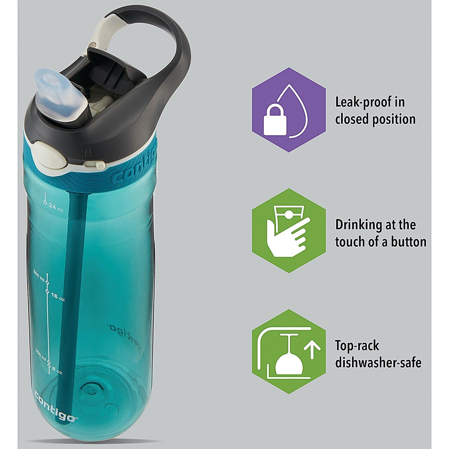 Contigo Ashland Autospout Triton Bottle, 720ml, Green