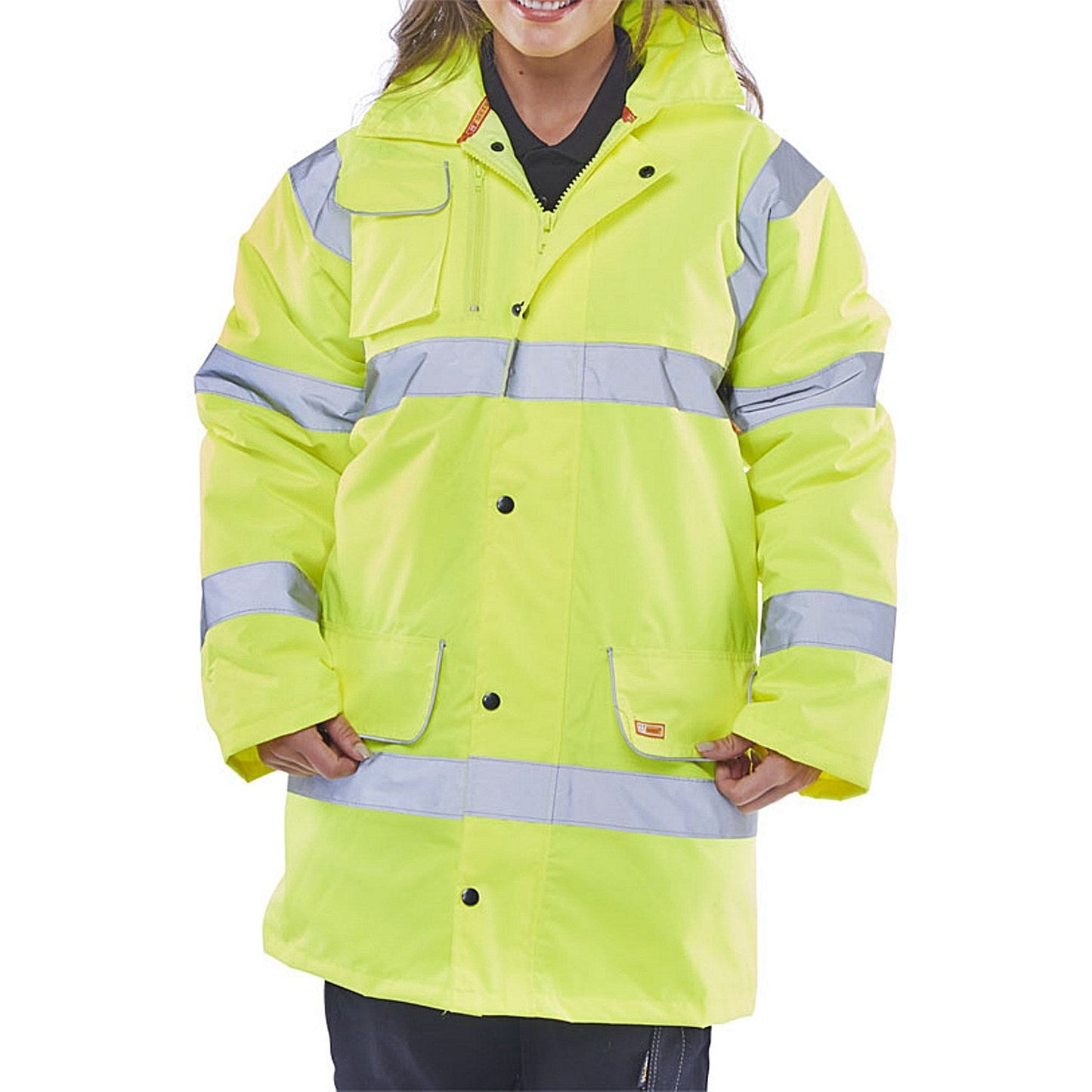 Beeswift High Visibility Fleece Lined Traffic Jacket, Saturn Yellow, 2XL Easy2Order : CTJFLSYXXL