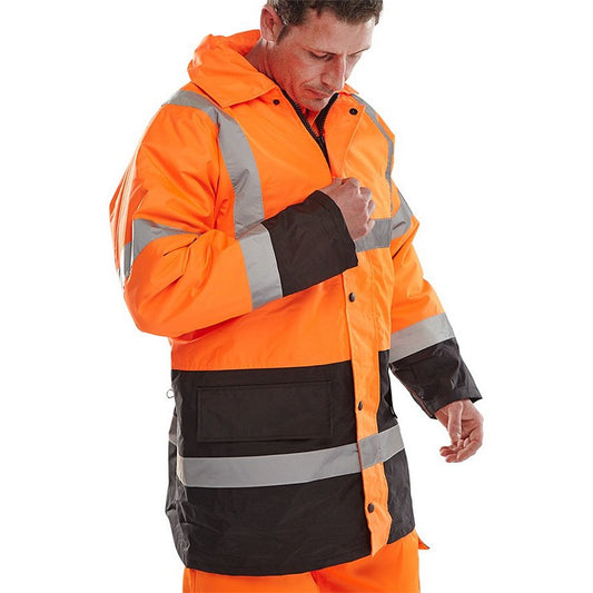Beeswift Constructor Traffic Two Tone Fleece Line Jacket, Orange & Black, 5XL Easy2Order : CTJFLTTORBL5XL