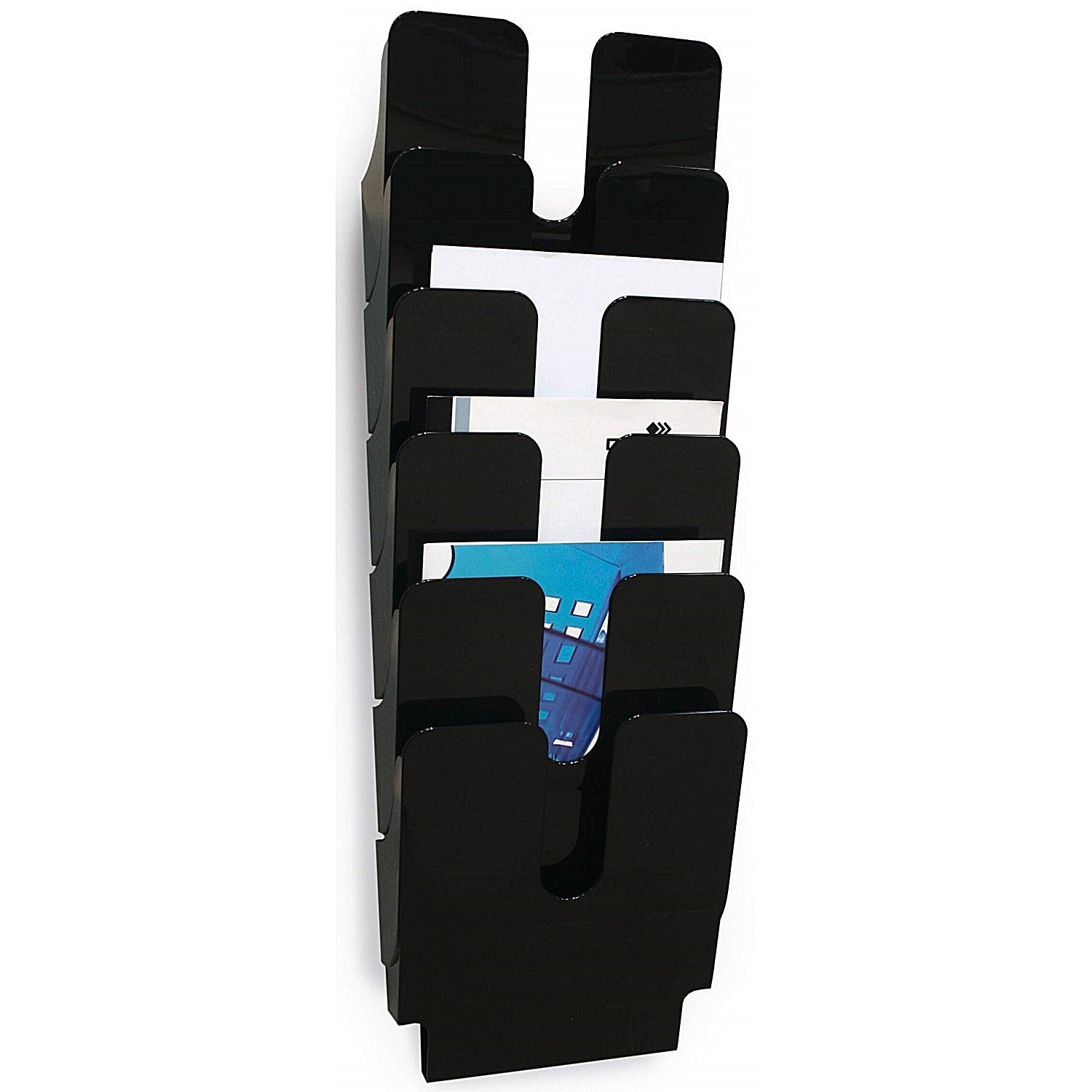 Durable Flexiplus Wall Mounted Portrait Literature Holder A4 Black (Pack of 6) Easy2Order : DB00806