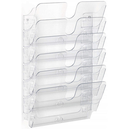 Durable Flexiplus Wall Mounted Landscape Literature Holder A4 Clear (Pack of 6) Easy2Order : DB01440