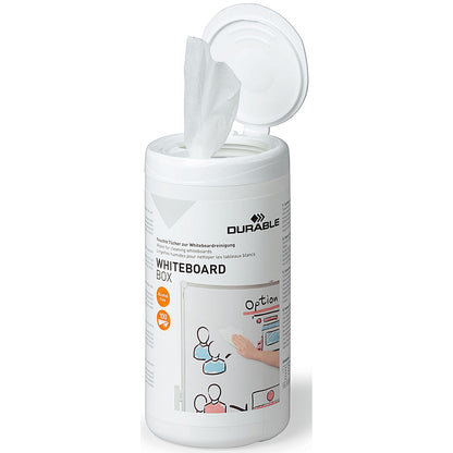 Durable Whiteboard Box Cleaning Wipes, Alcohol Free, Bio-degradable, Pack of 100