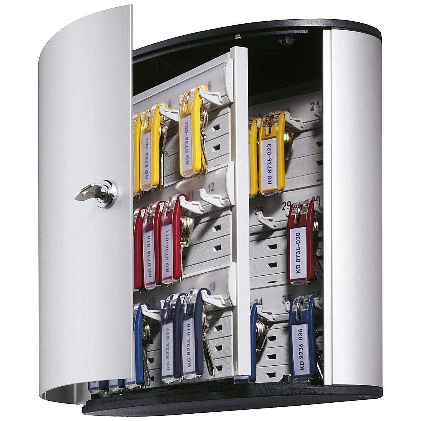 Durable Key Safe Box with Key Lock 36 Keys Silver 195223