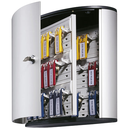 Durable Key Safe Box with Key Lock 36 Keys Silver 195223