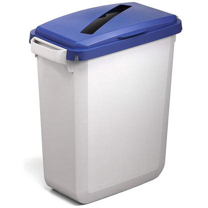 Durable 60L Hinged Bin Lid Blue Slot Cut-Out For Easy Recycling Durabin Easy2Order : DB10758