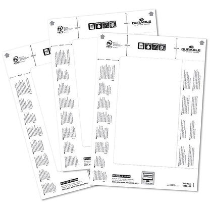 Durable Badgemaker Insert Sheets, 61/122x210mm, 150gsm, White, Pack of 20