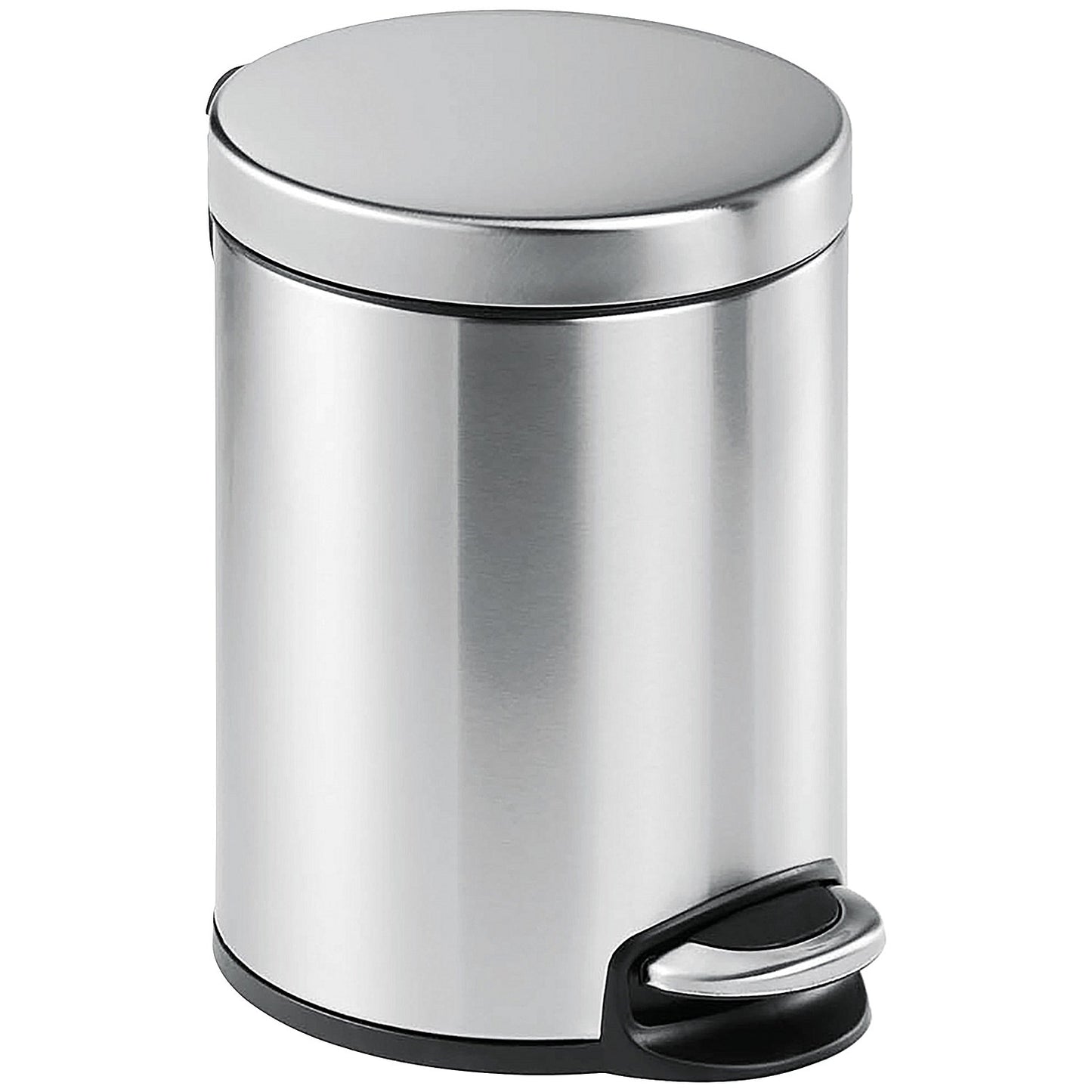 Durable Round Stainless Steel Pedal Bin, 5 Litre, Silver
