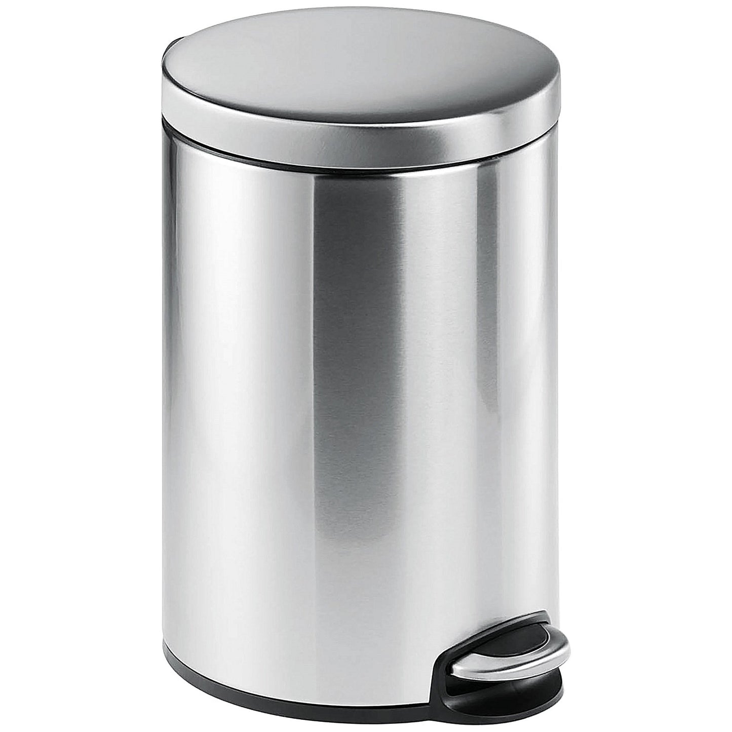 Durable Round Stainless Steel Pedal Bin, 12 Litre, Silver
