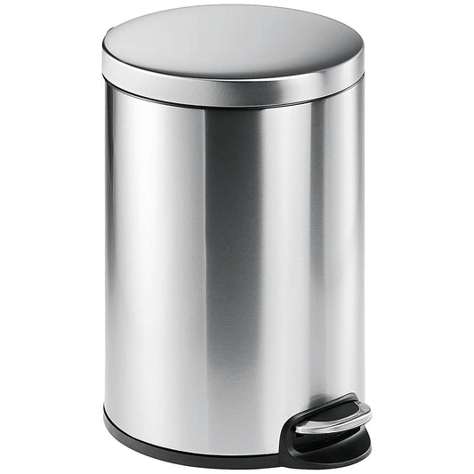 Durable Round Stainless Steel Pedal Bin, 20 Litre, Silver