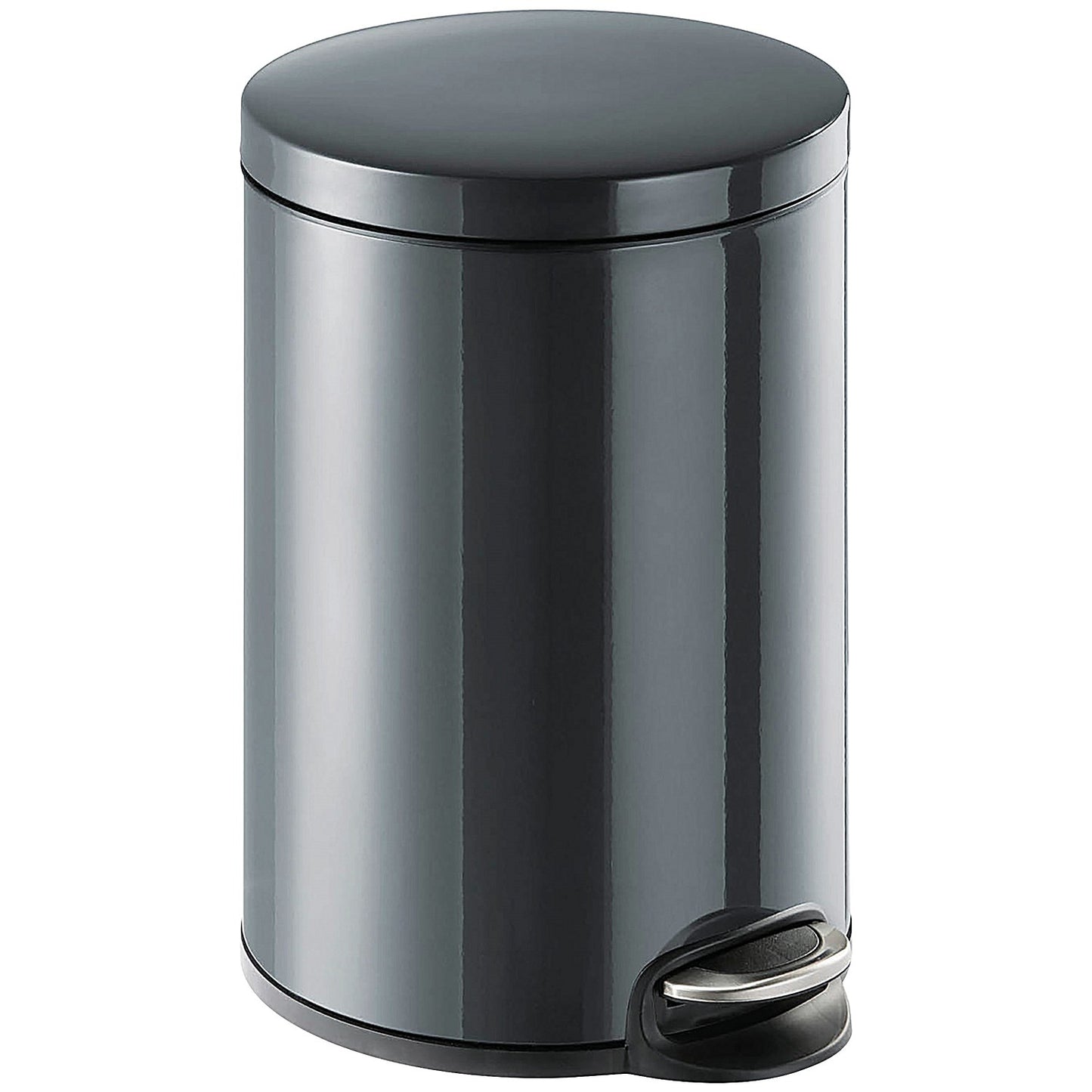 Durable Round Powder Coated Metal Pedal Bin, 20 Litre, Charcoal