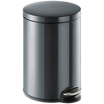 Durable Round Powder Coated Metal Pedal Bin, 20 Litre, Charcoal