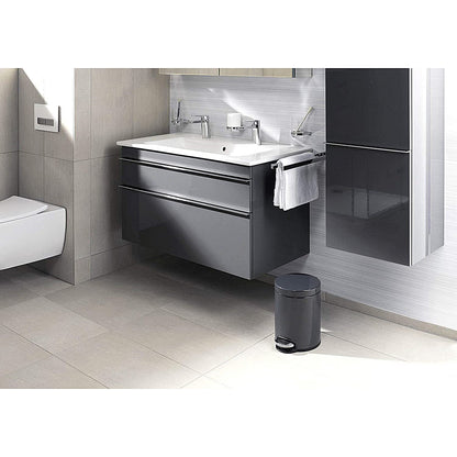 Durable Round Powder Coated Metal Pedal Bin, 20 Litre, Charcoal
