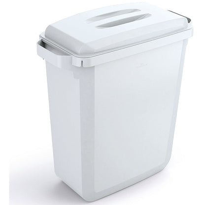 Durable Durabin Rectangular Waste Bin, 60 Litre, White