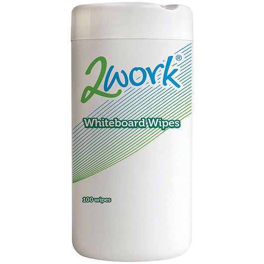 2Work Whiteboard Cleaning Wipes, Tub of 100