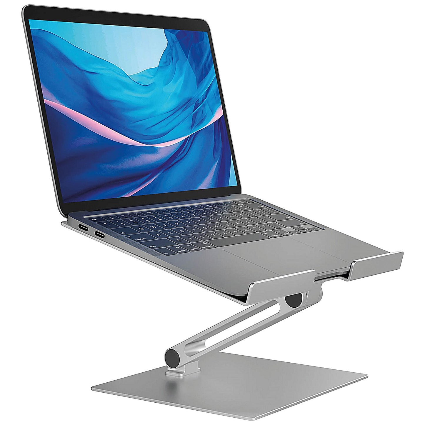 Durable Universal Laptop Stand, Adjustable Height and Tilt, Silver