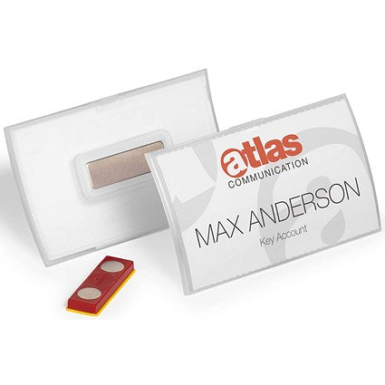 Durable Name Badge, Click Fold, With Magnet hold, 54x90mm, Pack of 10