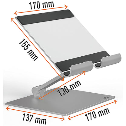 Durable Universal Adjustable Tablet Stand Rise, Adjustable Height and Tilt, Silver