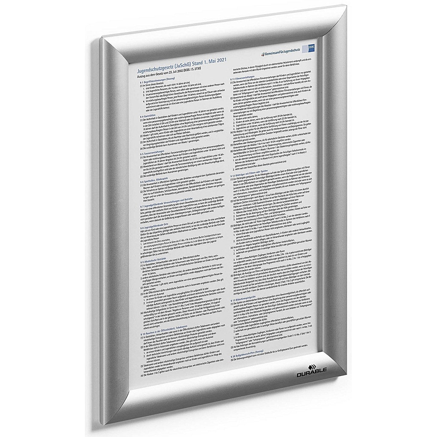 Durable Snap Frame, A4, Aluminium