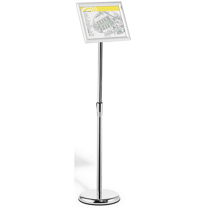 Durable Floor Stand with Aluminium Snap Frame, A4, Silver