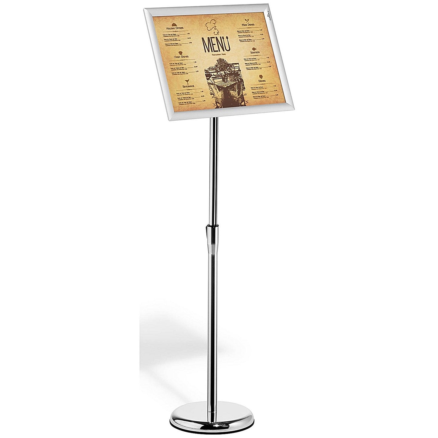 Durable Floor Stand with Aluminium Snap Frame, A3, Silver