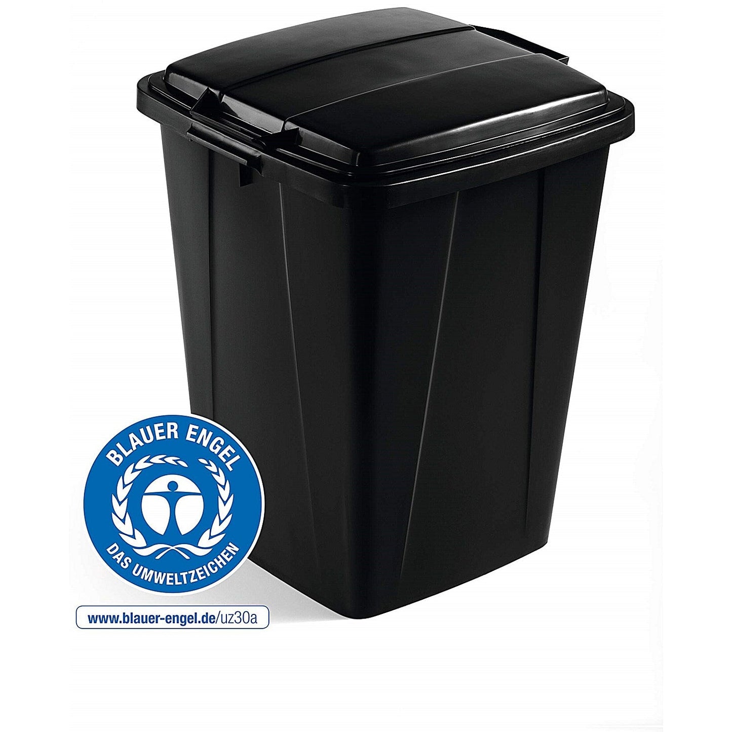 Durable Eco 90L Waste Recycling Bin Black Strong Square Durabin