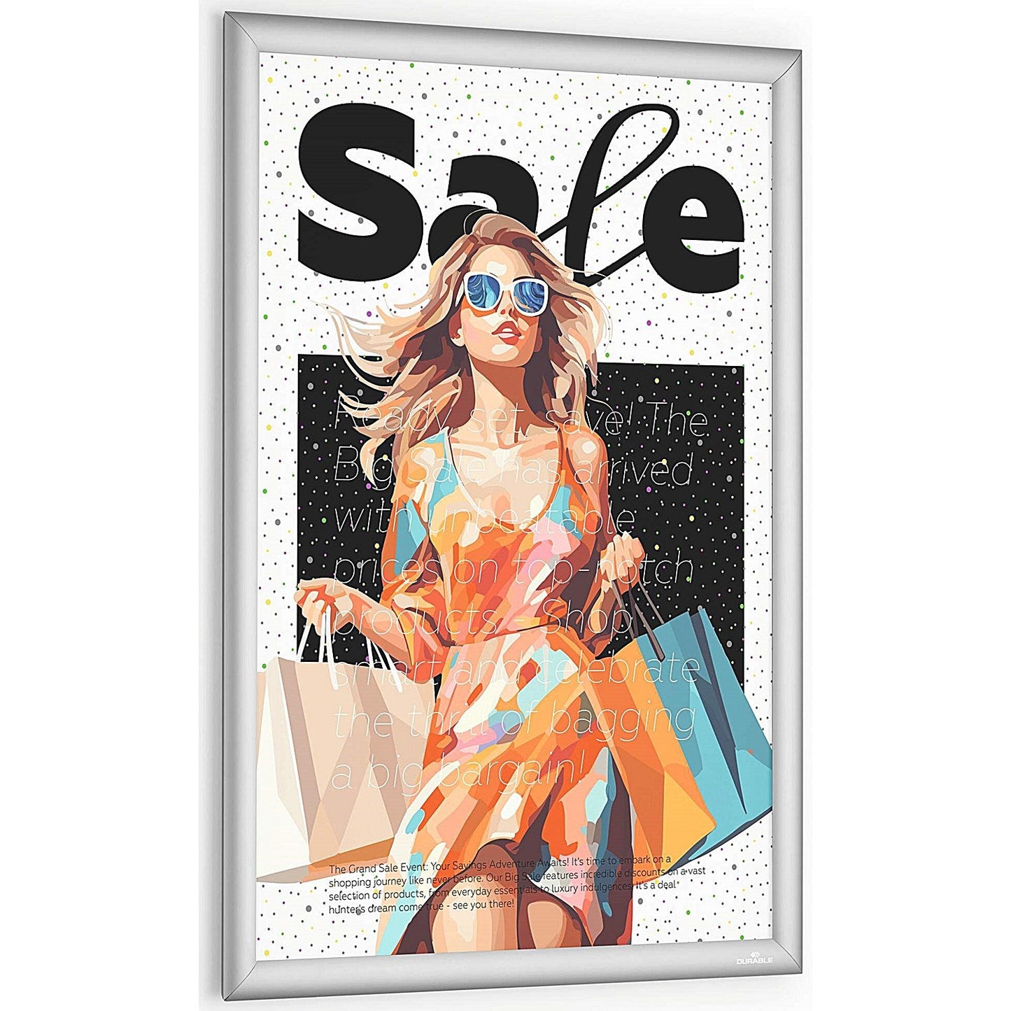 Durable Aluminium Snap Frame Notice Holder A2 Silver
