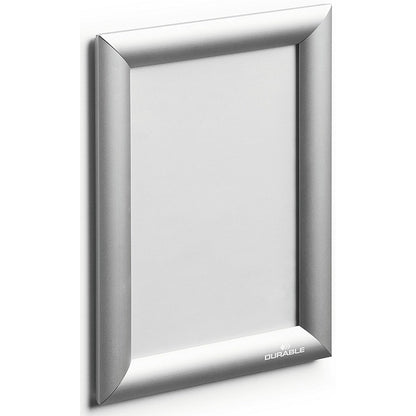 Durable Aluminium Snap Frame Notice Holder A5 Silver