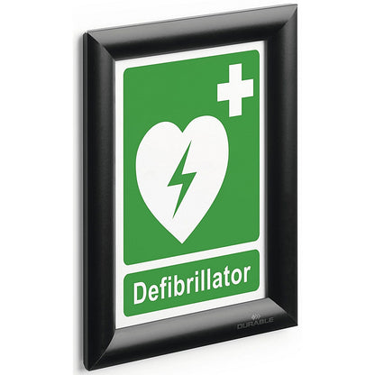 Durable Aluminium Snap Frame Notice Holder A5 Black