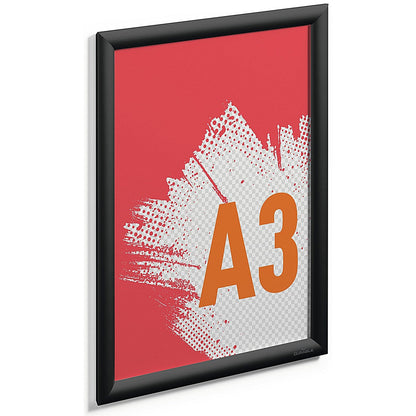 Durable Aluminium Snap Frame Notice Holder A3 Black