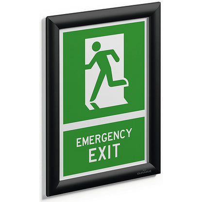 Durable Aluminium Snap Frame Notice Holder A4 Black