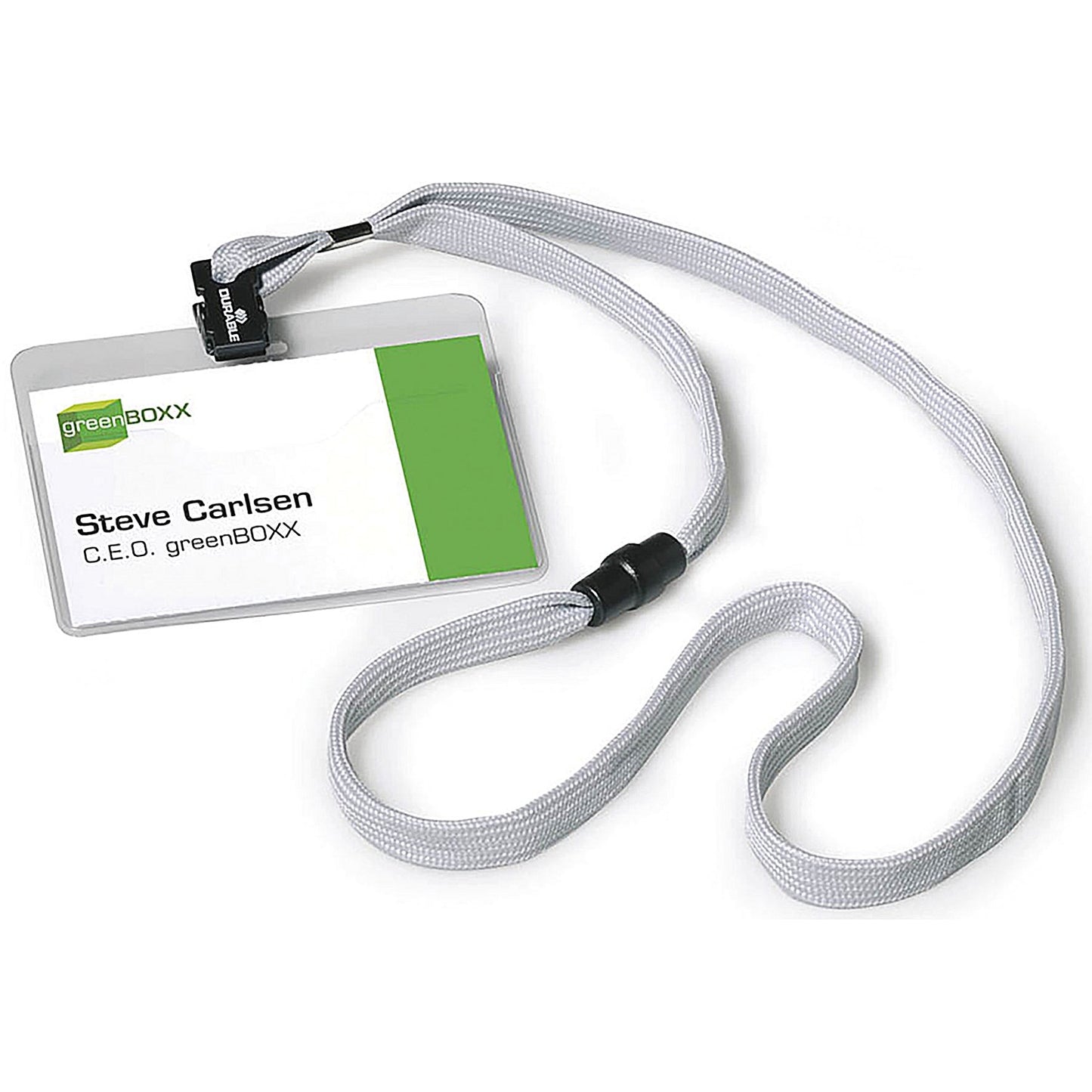Durable Name Badges with Necklace & Safety Closure, 440mm, Grey, Pack of 10