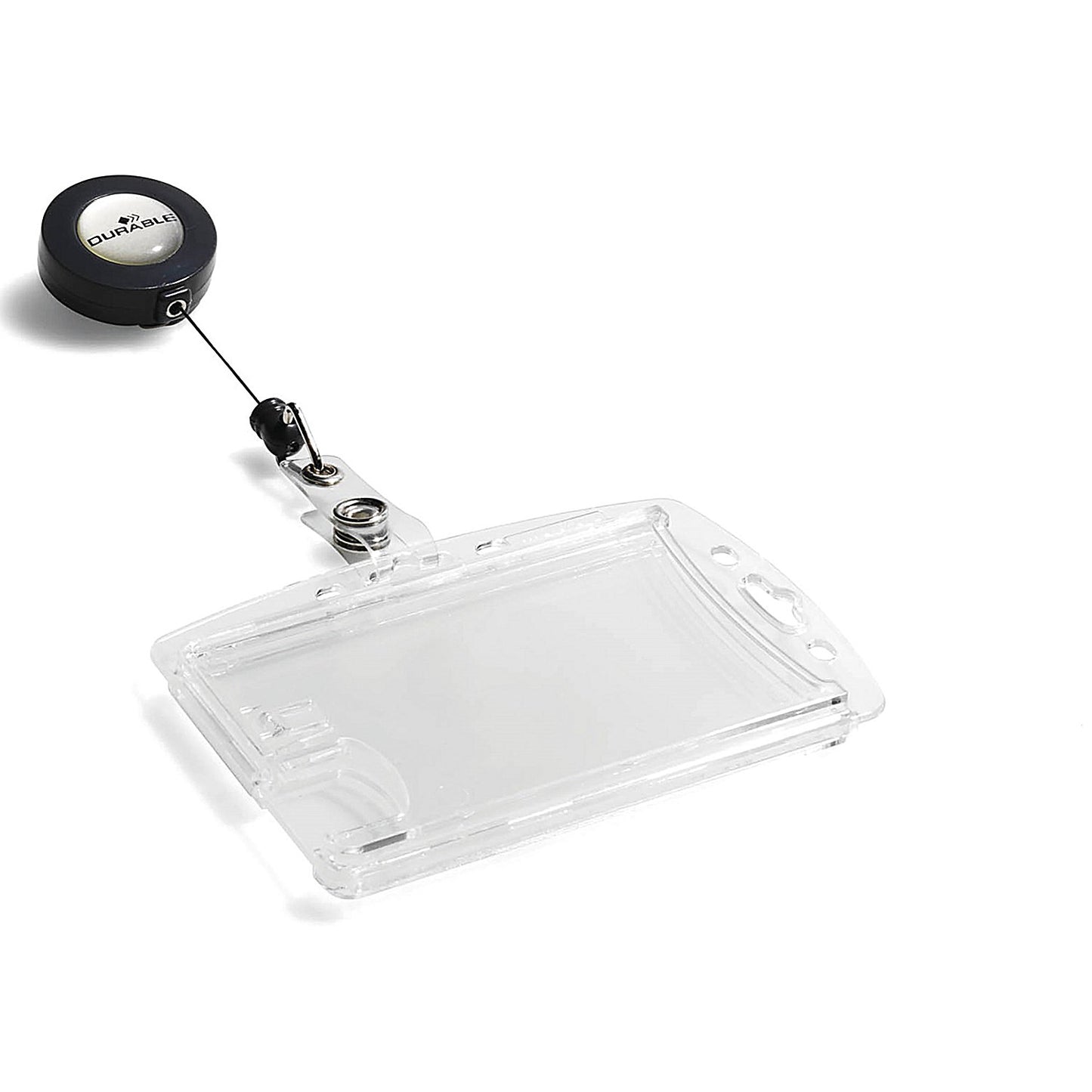 Durable Dual Security Badge Holder with Name Badge & 800mm Reel, Pack of 10