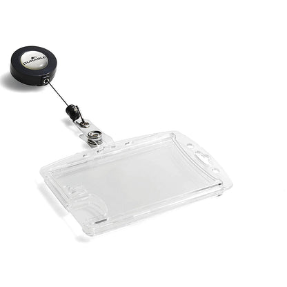 Durable Dual Security Badge Holder with Name Badge & 800mm Reel, Pack of 10