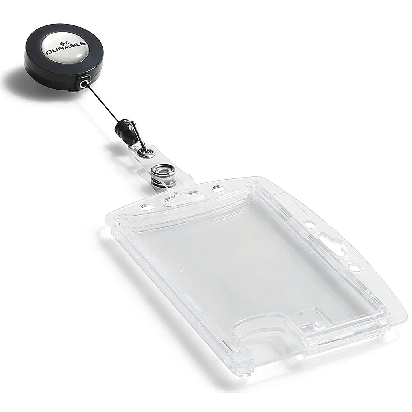 Durable Dual Security Badge Holder with Name Badge & 800mm Reel, Pack of 10