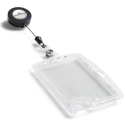 Durable Dual Security Badge Holder with Name Badge & 800mm Reel, Pack of 10