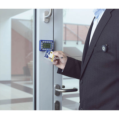 Durable Security Pass Holder with Badge Reel, 54x85mm, Clear, Pack of 10