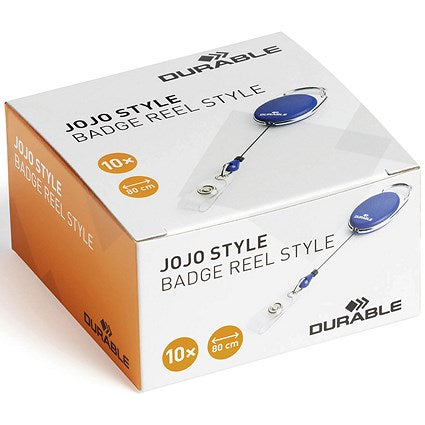 Durable Badge Reel, Blue, Pack of 10