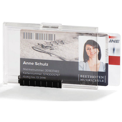Durable Duo Pushbox Security Pass Holder, 57x87mm, Clear, Pack of 10