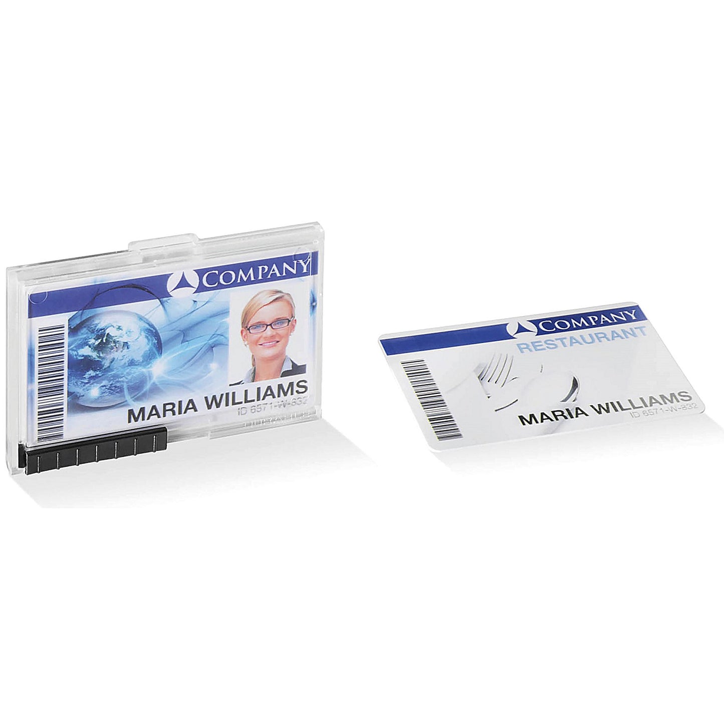 Durable Duo Pushbox Security Pass Holder, 57x87mm, Clear, Pack of 10