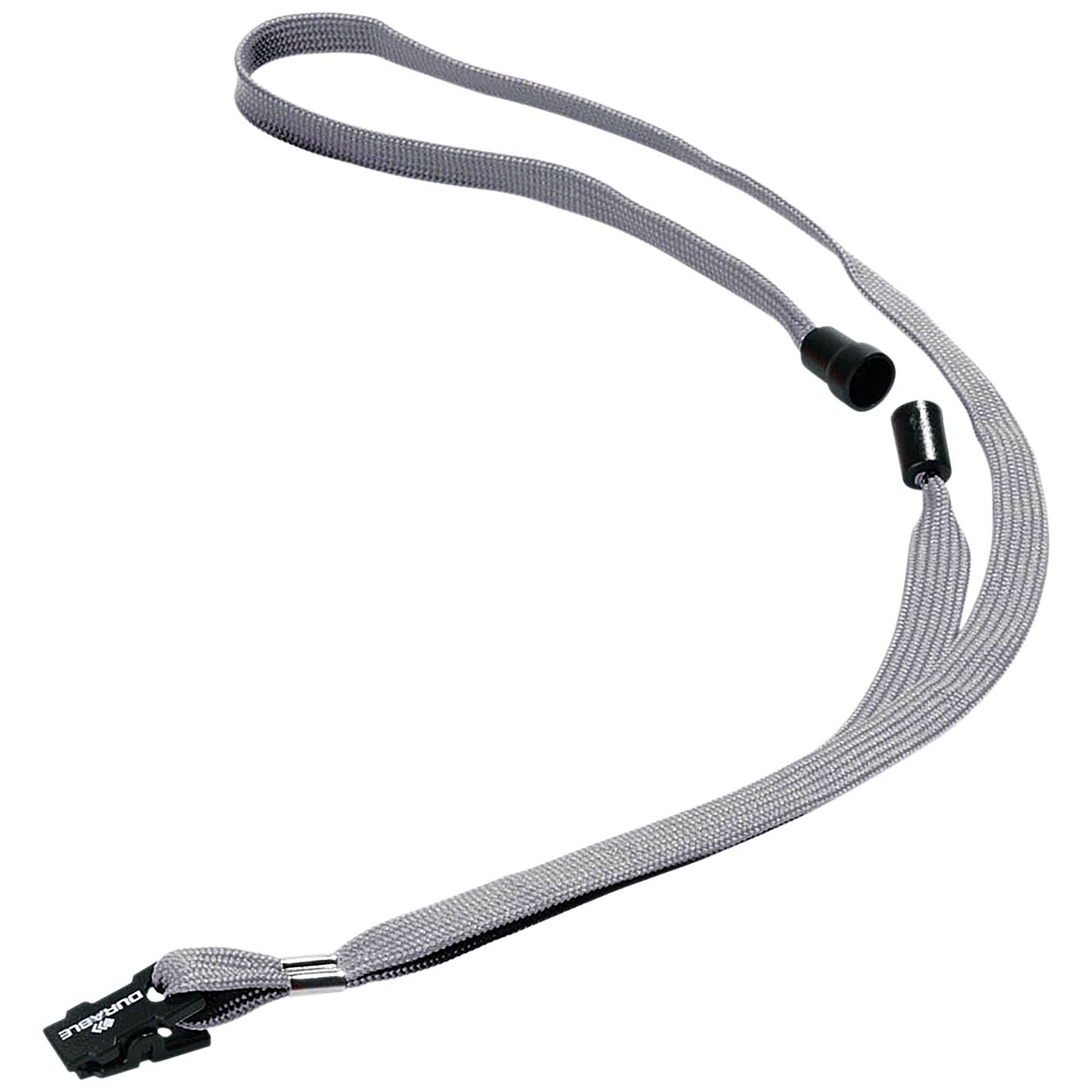 Durable Textile Name Badge Lanyard with Safety Release, 440mm, Grey, Pack of 10