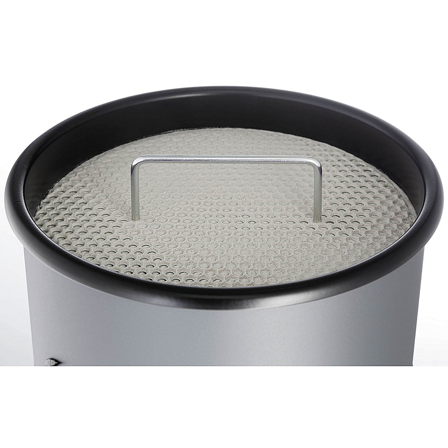 Durable Round Waste Bin with Ashtray, 17 Litre Bin and 2 Litre Ashtray, Silver