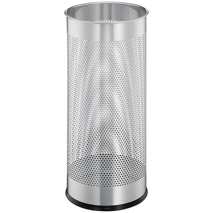 Durable Metal Umbrella Stand, 28.5 Litre, Round, Silver