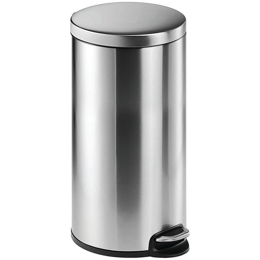Durable Stainless Steel Soft Release Fingerproof Coating Pedal Bin, 30 Litre, Silver