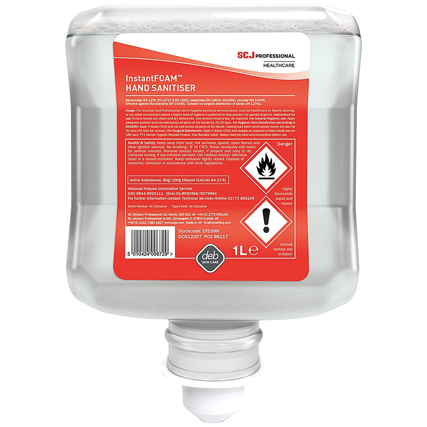Deb Cutan Foaming Hand Sanitiser Cartridge, 1 Litre